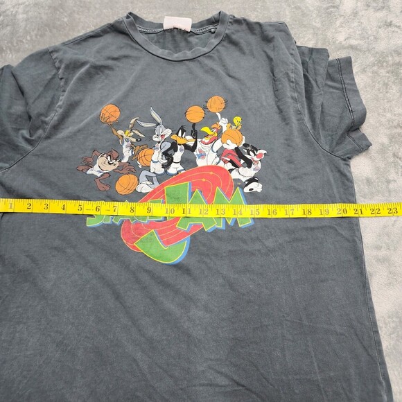 Looney Tunes T Shirt Men's Gray Graphic Tee Tune Squad Basketball Size L - Picture 9 of 10
